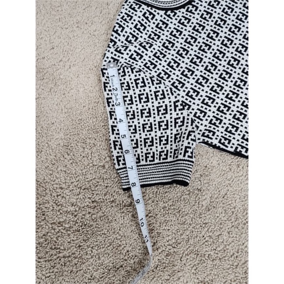 Authentic Fendi Zucca Jacquard Knit Bodycon Midi Dress Medium size White/Black - Picture 12 of 15
